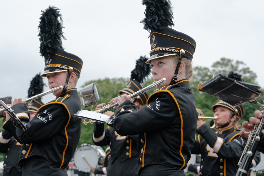 flute player marching in formation